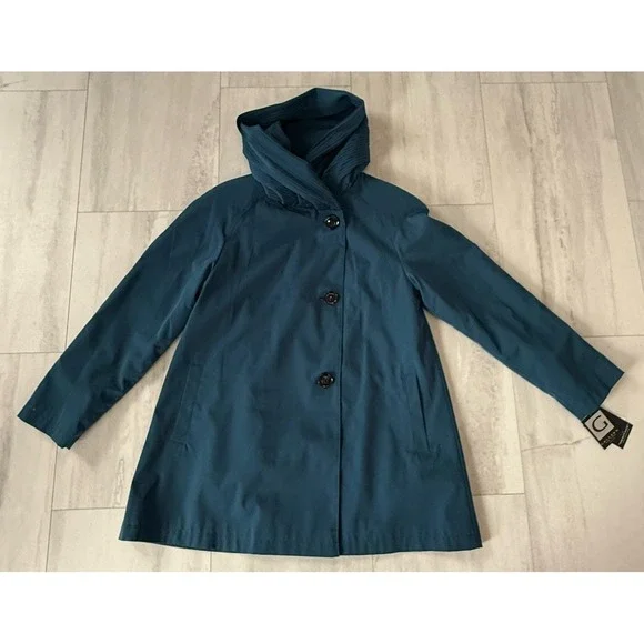 Gallery NWT Teal Women's All Seasons Button Jacket Removable Liner & Hood PS - Picture 10 of 16